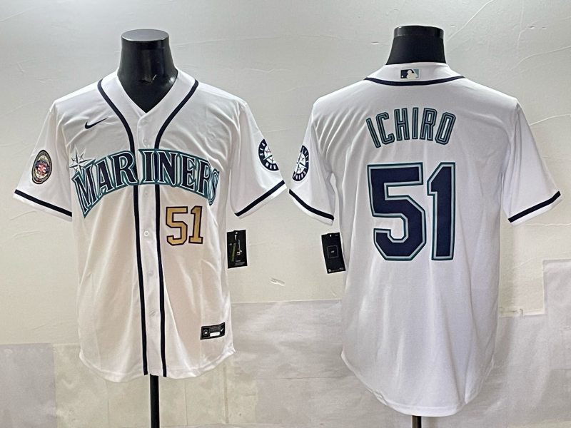 Men Seattle Mariners #51 Ichiro white MLB 2025 Nike jersey 003->seattle mariners->MLB Jersey